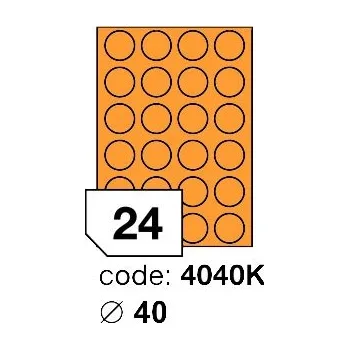 Kancelářské potřeby Samolepící etikety Rayfilm Office průměr 40 mm 300 archů, fluo oranžová, R0133.4040KD