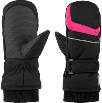 Čepice Dětské zimní rukavice palčáky Loap Ruffi vel. 152 černé s růžovou