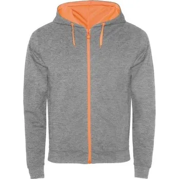 pracovní mikina ROLY Mikina Fuji pánská na zip E1105-58223-XXL 2XL Melír/oranžová