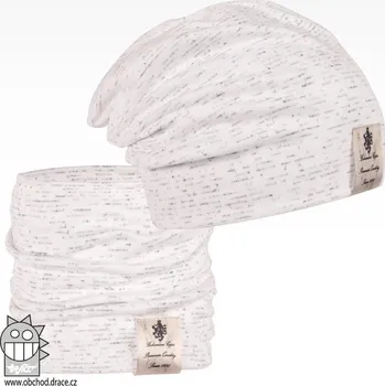 Čepice Bavlněná čepice a nákrčník Dráče - Pastels Double 25, bílá/ melír Barva: Bílá, Velikost: 52-54