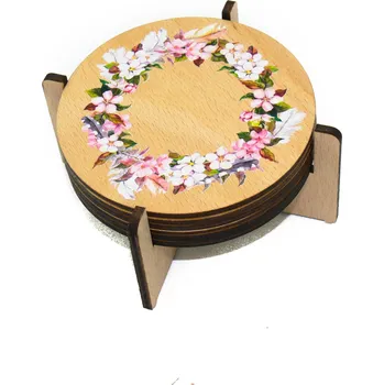 Podtácek art-wood.cz Dřevěné podtácky - květ jabloně