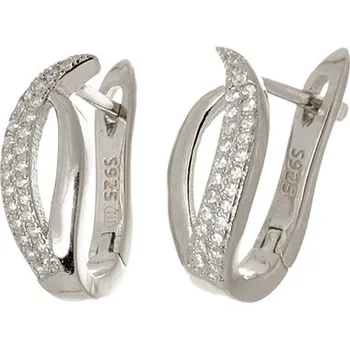 Náušnice Dámské stříbrné naušnice s čirými zirkony AGUC2386