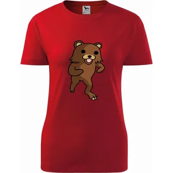 Dámské tričko Dámské tričko Pedobear Barva: Červená, Velikost: XXL