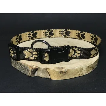 Obojek pro psa Palkar obojek z popruhu pro psy 50 cm x 20 mm hnědá s tlapkami (Palkar obojek z popruhu pro psy 50 cm x 20 mm hnědá s tlapkami)