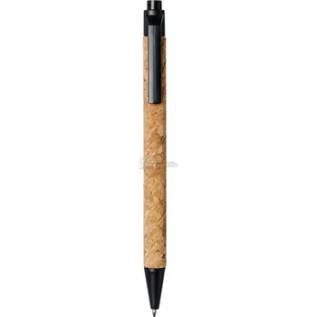 100 ks Kuličkové pero z korku a pšeničné slámy, černé