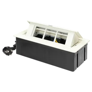 Elektrická zásuvka Výklopná elektrická zásuvka MODULOVÝ SYSTÉM, bílá, oblé hrany s kabelem (s kabelem 1,5m (výklopné zásuvkové moduly))