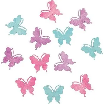 Dřevění motýli 4 cm, 12 ks 3909