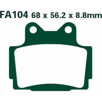 Brzdový komplet EBC FA104 zadní organické brzdové destičky na motorku YAMAHA FZ 600 rok 87-88