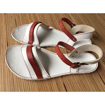 Dámské sandále Jenon leather Barefoot Sandály Santorini Bílé červený pásek Velikost: 41