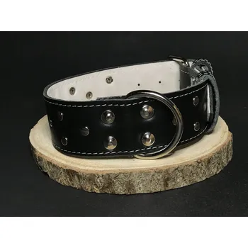Obojek pro psa Palkar zdobený obojek z kůže hlazenice pro psy 50 cm x 40 mm černý (Palkar zdobený obojek z kůže hlazenice pro psy 50 cm x 40 mm černý)