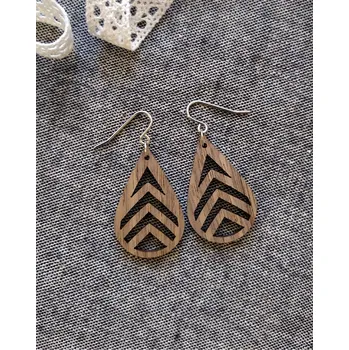 Náušnice art-wood.cz Dřevěné náušnice - Stoupej vzhůru