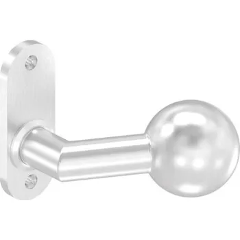 brána Feldmann 56641-240 - nerezová pevná lomená dveřní koule s oválným štítkem, pro křídlové branky a dveře