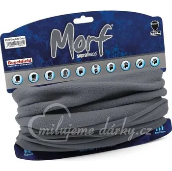 Nákrčník-Bandana Morf®-víceúčelový šátek na zakrytí úst, nosu, fleece/micro šedý