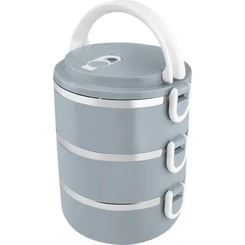 Jídlonosič Magic Home Jídlonosič termo plast/nerez 3 x 0,7 l modrý