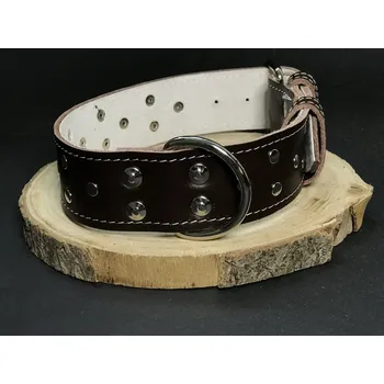 Obojek pro psa Palkar zdobený obojek z kůže hlazenice pro psy 55 cm x 40 mm hnědý (Palkar zdobený obojek z kůže hlazenice pro psy 55 cm x 40 mm hnědý)