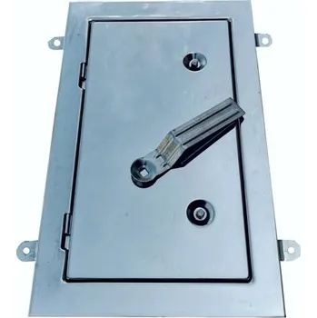 Komínová dvířka Komíny CZ Dvířka komínová dvojitá nerez s šamotovým uzávěrem 370x230mm