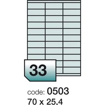 Speciální papír Samolepící bílé etikety Smart Line A4 70x25,4 mm 100 archů