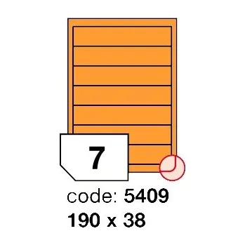 Samolepící etiketa Samolepící etikety Rayfilm Office 190x38 mm 100 archů, fluo oranžová, R0133.5409
