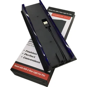 Hra pro PlayStation 4 Vertikální stojan P4-049 s USB HUB, podsvícený - Černý (PS4)