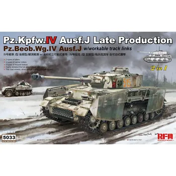 Plastikový model Ryefield model 1/35 Panzer IV Ausf. J Late Production / Pz.Beob.Wg. IV Ausf.J 2 in 1 w/workable track links
