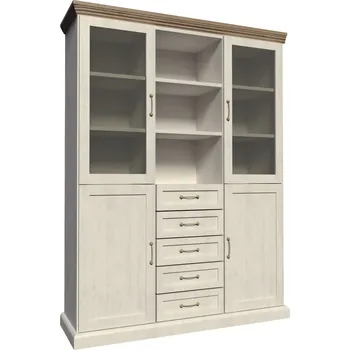 Obývací stěna Široká vitrína Royal 1 - norská borovice / divoký dub