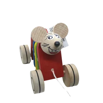 Dřevěná hračka Tahací myška