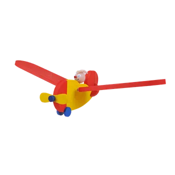 Dřevěná hračka Pilot v letadle malý