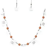 WAGA - Souprava skleněných šperků čirá náhrdelník + náušnice SOU0501