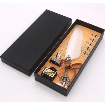 Kaligrafická sada s husím brkem Miranda AC820, Barva Bílá