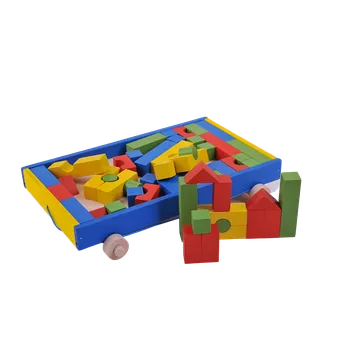 Dřevěná hračka Vozík se stavebnicí