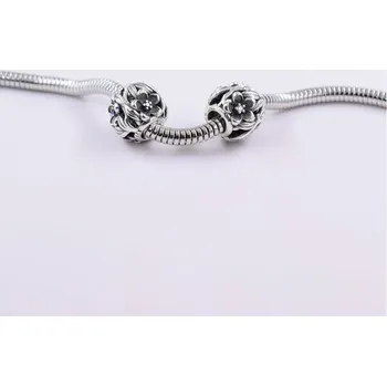 Souprava šperků Korálek s velkým průvlekem kytička dvě barevné varianty AG 925/1000 - Barva zirkonů Crystal Z 374