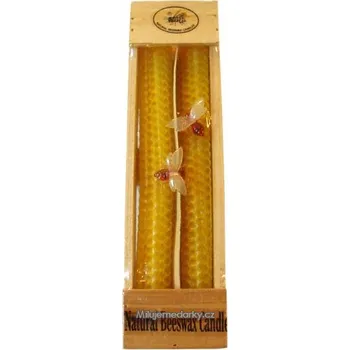 Svíčka Svíčka z včelího vosku delší, sada 2 ks