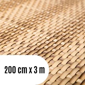 Příslušenství pro plot Progresja Zástěna na balkon ratanová, výška 200 cm - balení 3 m, barva žíhaná přírodní/hnědá RD08
