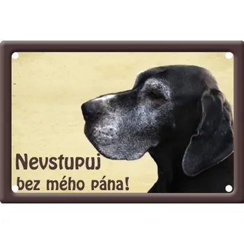 Plechová cedule Smal Výstražná cedule: Německá doga tmavá II