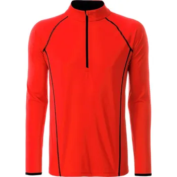 Pánské tričko Daiber Pánské sportovní triko s dlouhým rukávem Sportsshirt Longsleeve JN498 Barva: Oranžová brilantní - Černá, Velikost: XL