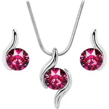 Souprava šperků Souprava se Swarovski Elements vlnka růžová Fuchsia