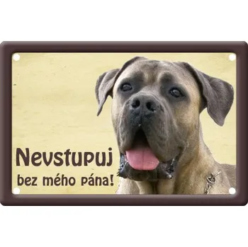 Plechová cedule Smal Výstražná cedule: Cane corso II
