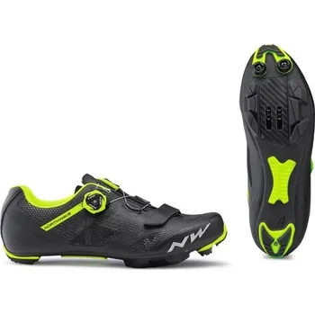 Pánské cyklistické tretry Pánské tretry Northwave Razer, Black/Yellow Fluo Velikost 45