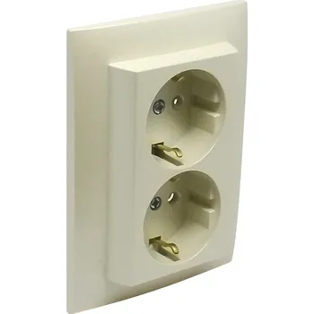 Elektrická zásuvka 90332 Komplet 2-zásuvka Schuko s clonkou CPE – perleť