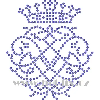 SE013 - korunka nažehlovací hot-fix kamínkový potisk, rozměry cca 11,0x12,7cm barva: kameny barva 101 Crystal /stříbrná