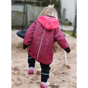 Chlapecká bunda tmavě růžová softshellová bunda s potiskem