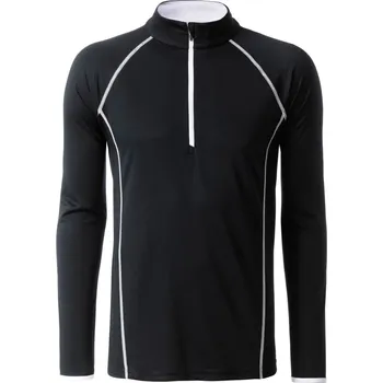 Pánské tričko Daiber Pánské sportovní triko s dlouhým rukávem Sportsshirt Longsleeve JN498 Barva: Černá - Bílá, Velikost: M