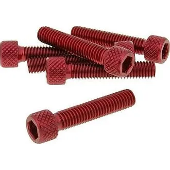 Spojovací materiál motoru Vparts Sada šroubů 6ks inbus červená - M6x30 VC21286