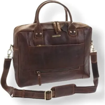 Pánská aktovka SENDI DESIGN Sendi Desing pracovní kožená taška hnědá SD- 002 brown