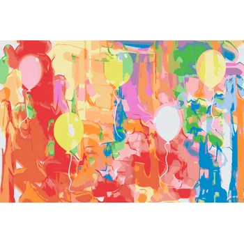 Malování podle čísel - Abstraktní balónky Velikost: 40x60cm, Rámování: Pouze srolované plátno