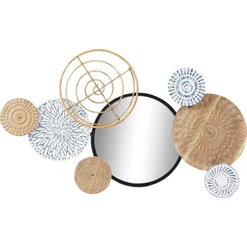 Kovová dekorace se zrcadlem 77x5x46cm