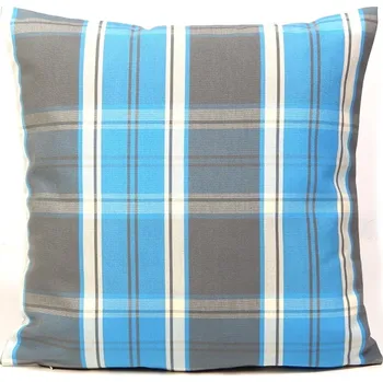 Povlak na polštářek HEDVA ČESKÝ BROKÁT Povlak na polštář káro 40x40 tyrkysová/hnědá