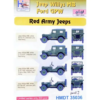 Plastikový model 1/35 Decals Jeep Willys MB/Ford GPW Red Army 2