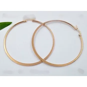 Náušnice Náušnice ocelové kruhy, růžové zlato 20849