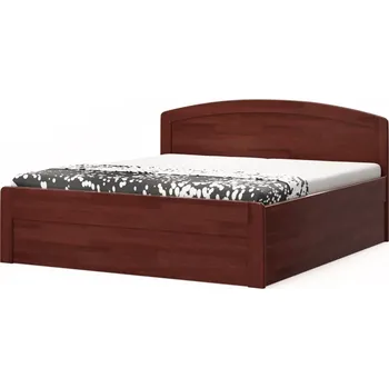 Postel BMB Postel Marika Art oblá - masivní buk Moření: bordó, Provedení: Bez roštu, Rozměr: 180 x 200 cm